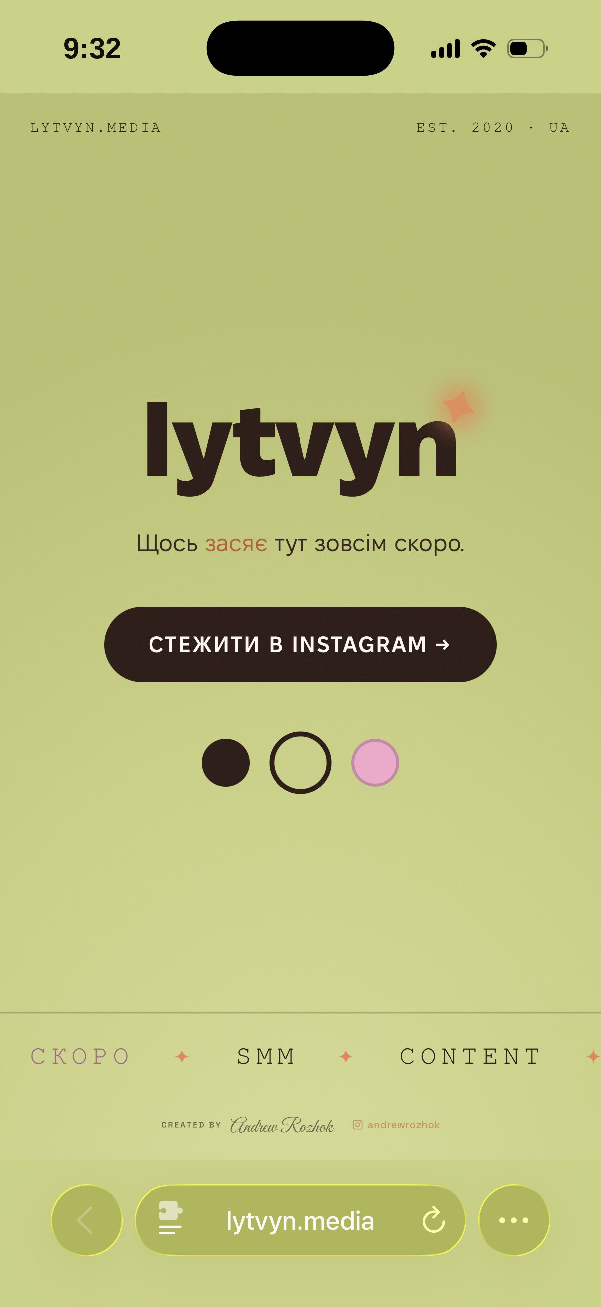 Lytvyn mobile — social tile