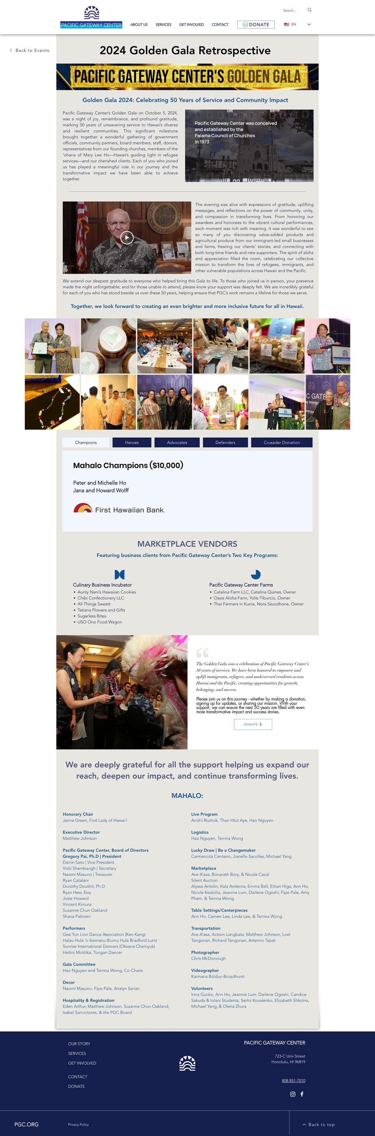 Pacific Gateway Center — Golden Gala